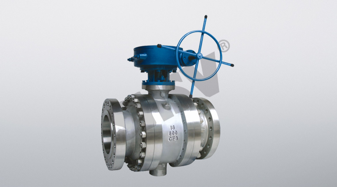 Stainless steel worm fixed ball valve