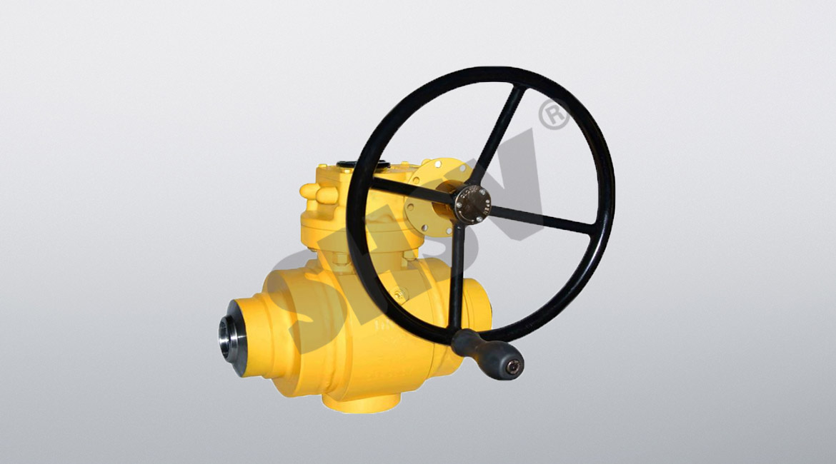 Fixed worm gear welded ball valve