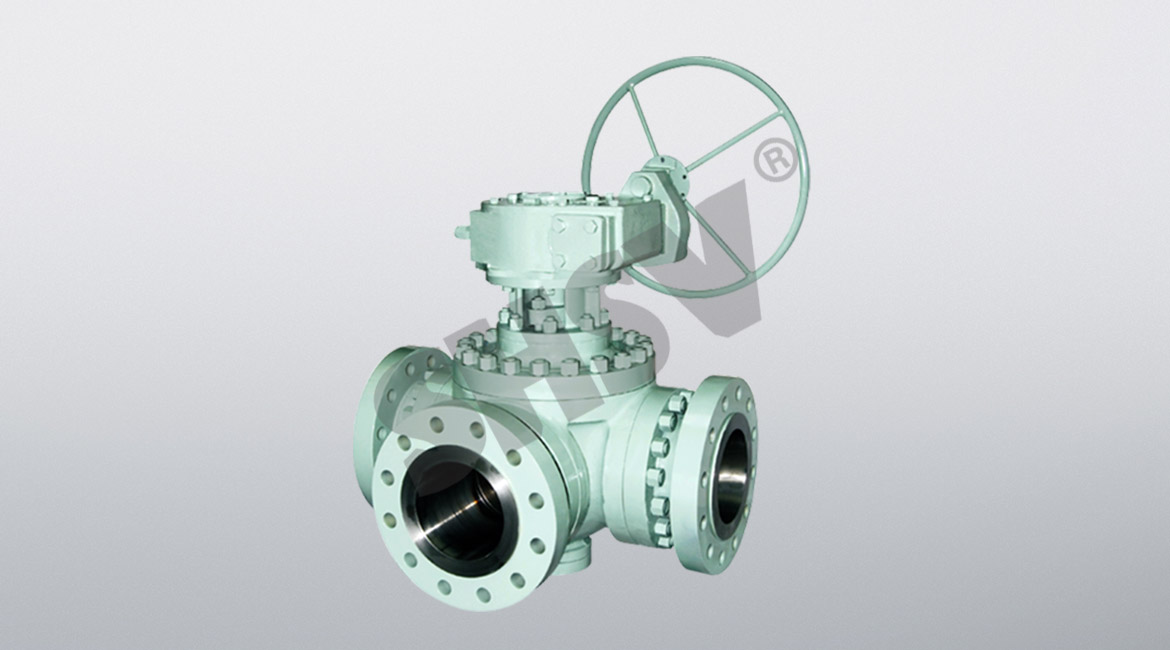 Three-way flanged ball valve