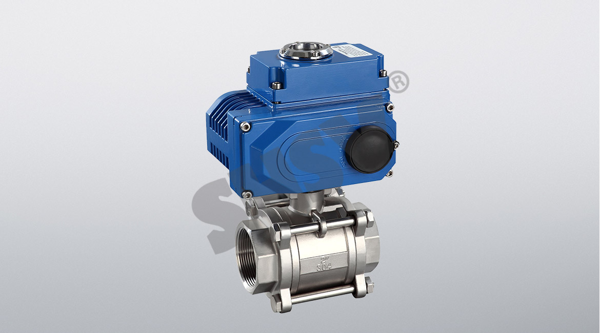 Electric three-piece ball valve