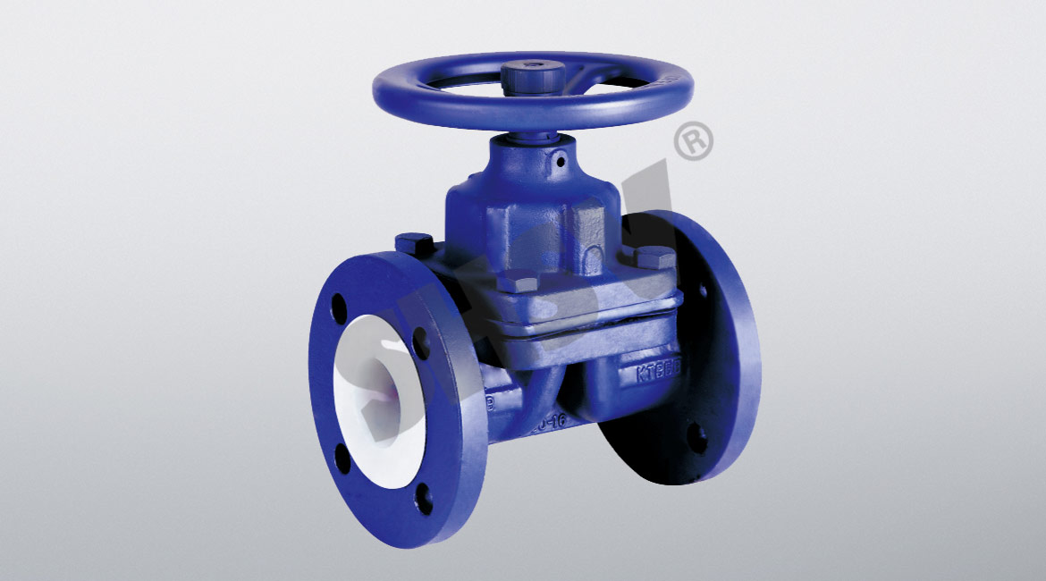 Lined fluorine diaphragm valve