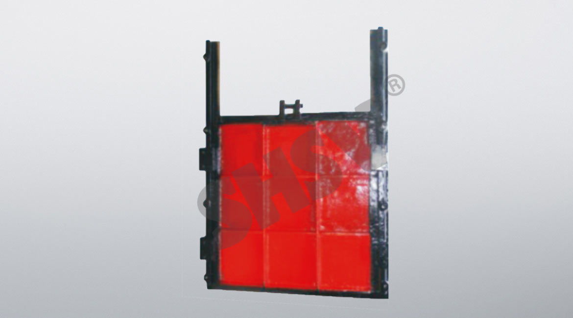 Inlaid copper cast iron square gate 