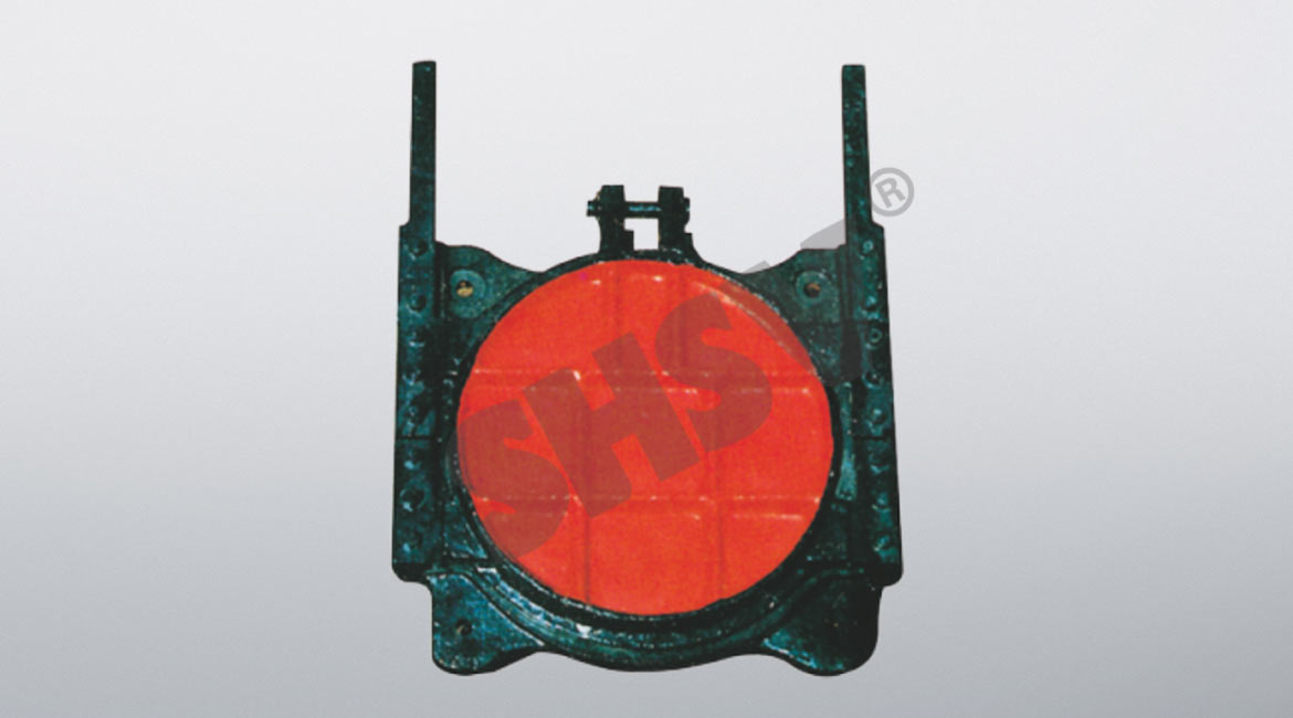 Inlaid copper cast iron round gate