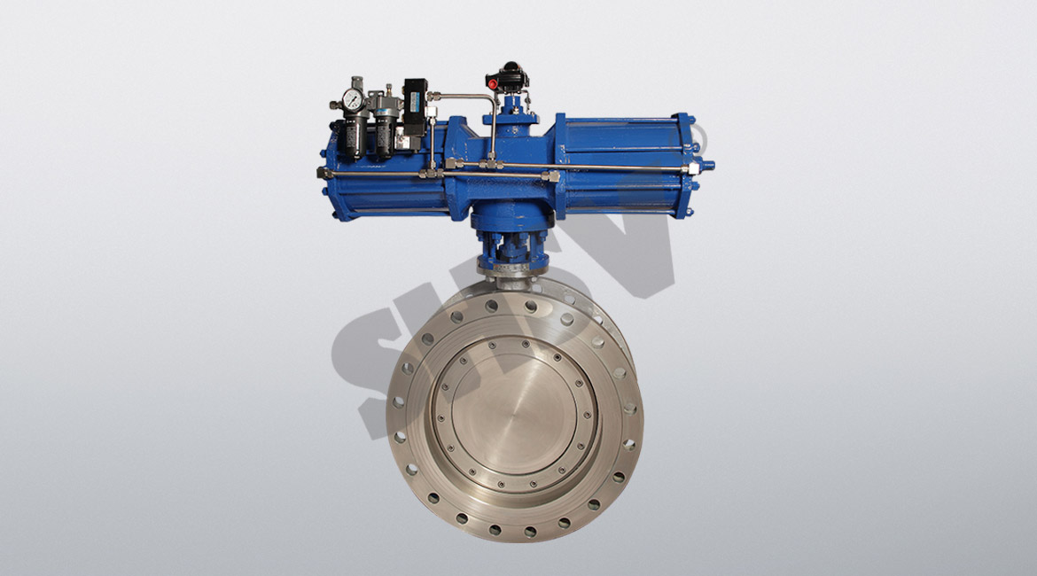 Pneumatic three eccentric hard sealing butterfly valve