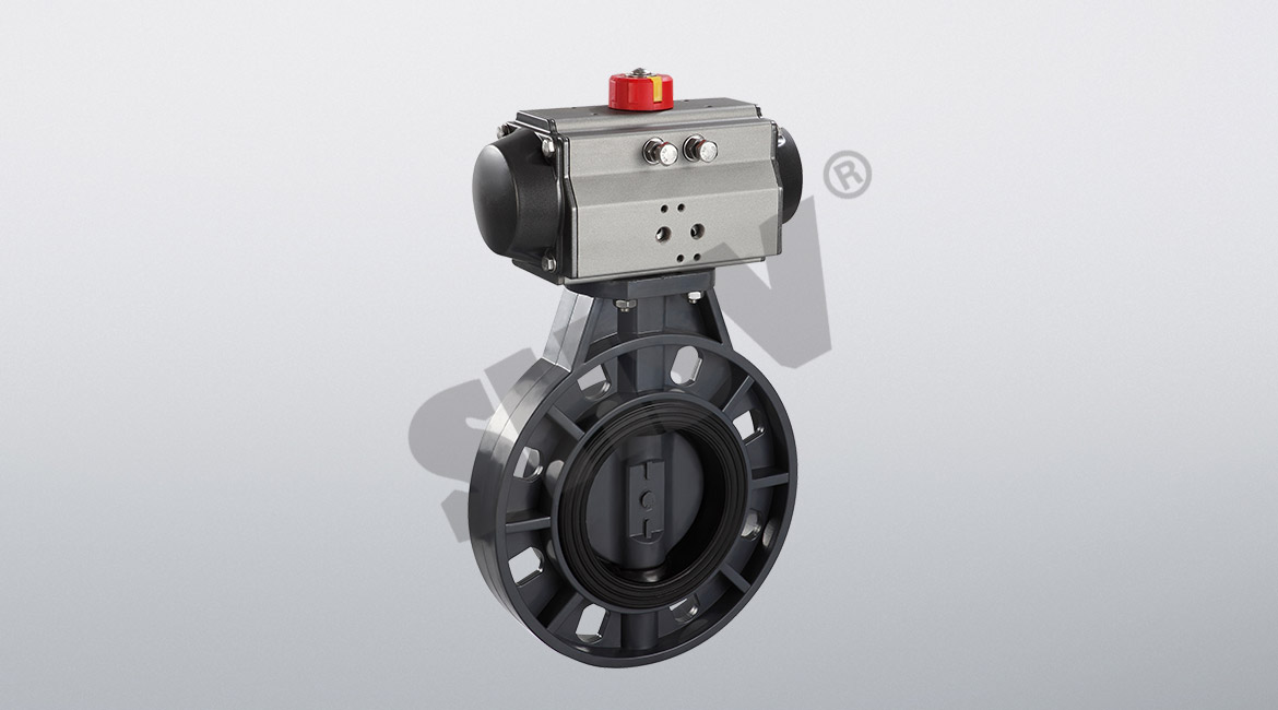 Pneumatic UPVC butterfly valve